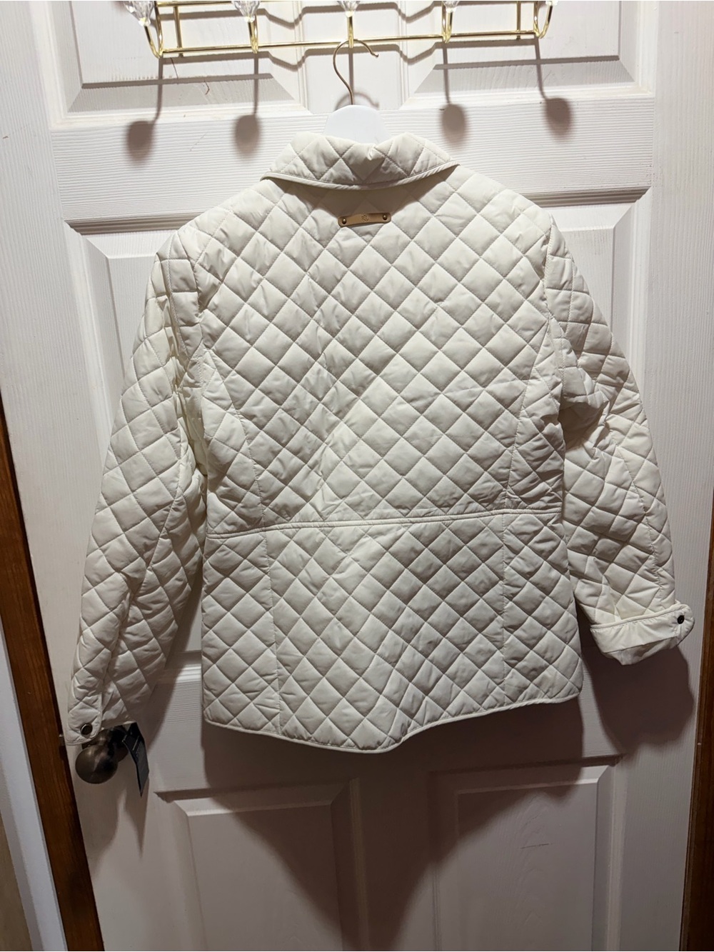 Ralph Lauren Cream Quilted Button-Front Puffer Jacket - Picture 6 of 6